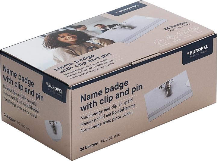 Produktbild Europel Namenschild, mit Kombiklemme, 60 x 90 mm
