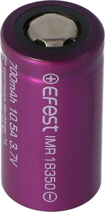 Image du produit Efest Batterie Purple IMR18350 (plus pôle plat) (1 pcs, 18350, 700 mAh)