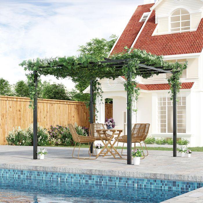 Actual product image Swisshandel24 stabiler Rosenpavillon als Rankhilfe wetterfest Metall schwarz 2,97x2,95x2,3m (297 cm, 295 cm)