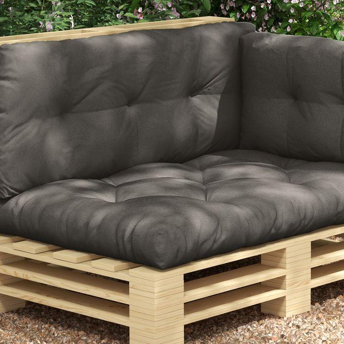 Produktbild Swisshandel24 3 Sitzer Palettenkissen 120cmx80cmx12cm, UV-Schutz wasserabweisend, Dunkelgrau (120 x 80 x 12 cm)