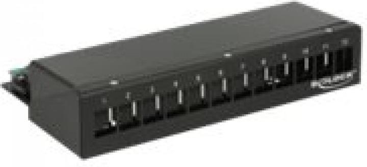 Produktbild Delock 12-Port Desktop Patchpanel, Hutschienenkit