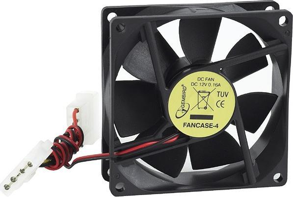 Image du produit Gembird FANCASE-4 Ventilateur pour boîtier PC avec connecteur d'alimentation à 4 broches (80 mm, 1 x)