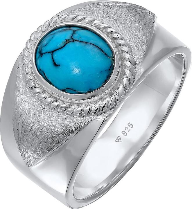 Kuzzoi Ring Herrren Siegelring Türkiser Howlith 925 Silber