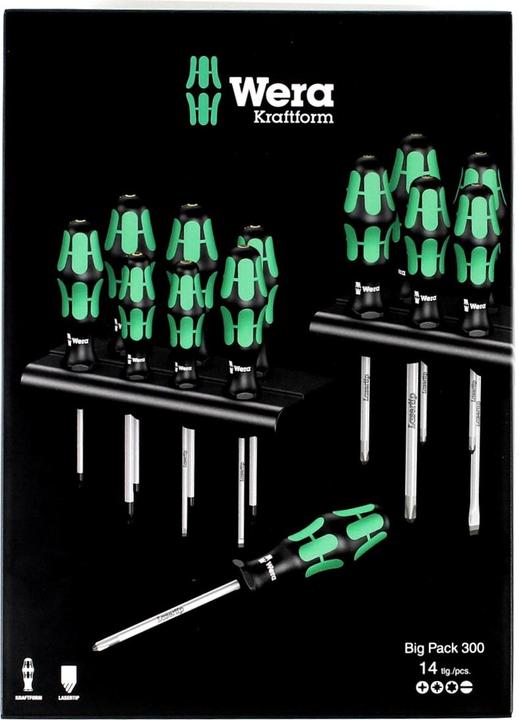 Immagine prodotto Wera Kraftform Big Pack 300 (Torx (TX), Cacciavite a croce PZ, Fessura croce Phillipps (PH))