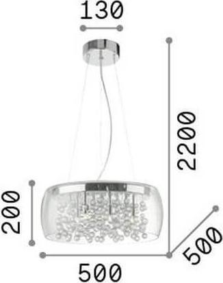 Produktbild Ideal lux AUDI-80 G9 Pendelleuchte 8x ⌀500mm dimmbar Rauchglas warmweiss 197654 (G9, 370 lm)