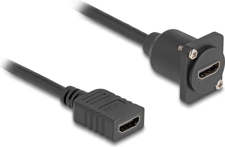 Produktbild Delock D-Typ HDMI Kabel Buchse zu Buchse schwarz 20 cm (0.20 m, HDMI)