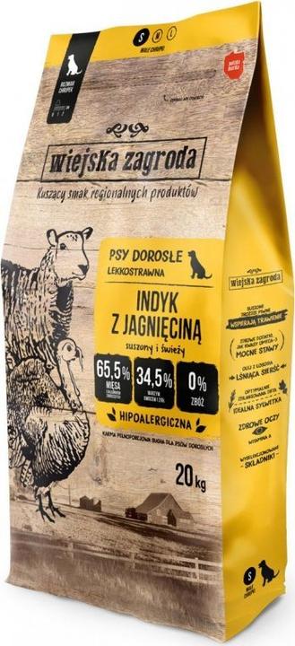 Produktbild Wiejska Zagroda Karma sucha dla psa Indyk z jagnięciną (dorosły) chrupki S 20kg