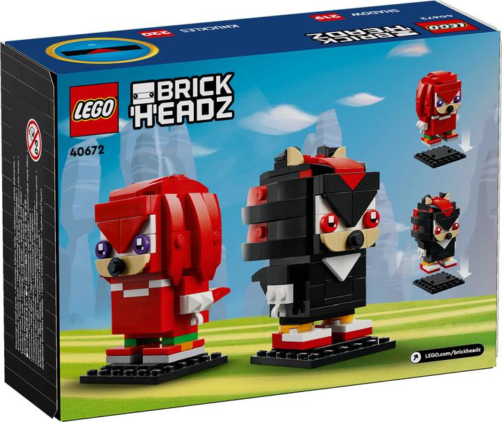 Actual product image LEGO BrickHeadz Sonic the Hedgehog Knuckles & Shadow (40672, LEGO Brickheadz)