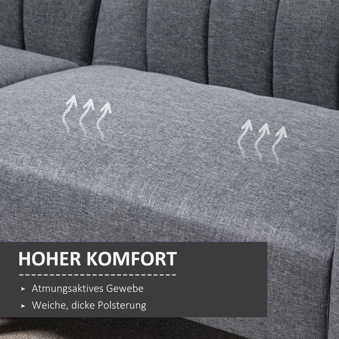 Produktbild Swisshandel24 Schlafsofa Klappsofa 2-Sitzer Stoffsofa Bettsofa Sofa mit Schlaffunktion Sofagarnitur leinenartiges (Bettsofa)