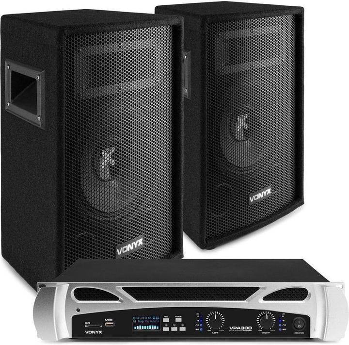 Produktbild Vonyx DJ -Set - VONY DJ Sound Installation für den Start -DJ - Vony SL8 -Lautsprecher und VPA300 Bluetooth