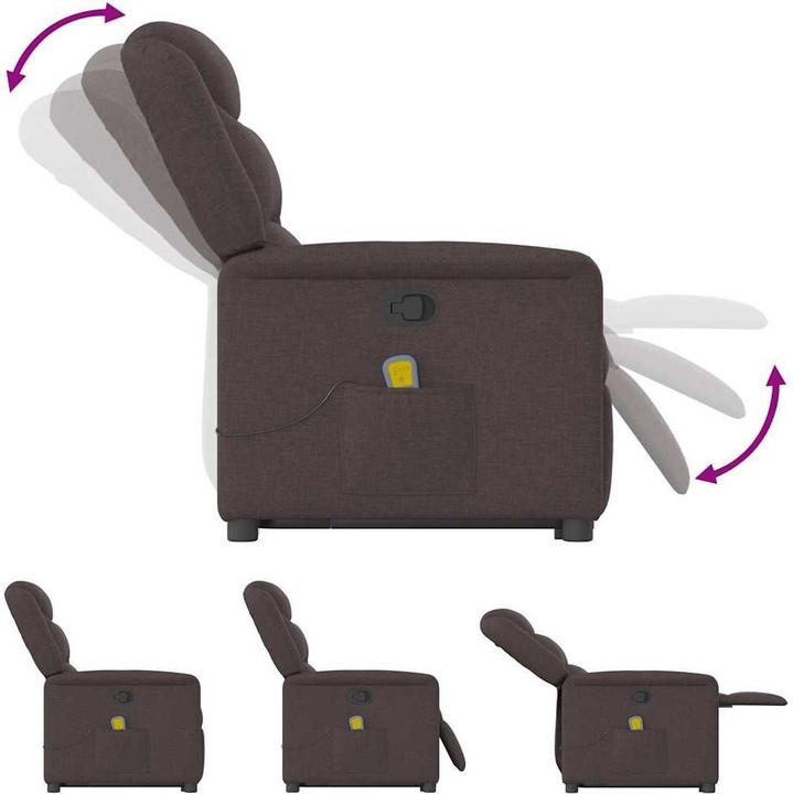 Produktbild VidaXL Massagesessel mit Aufstehhilfe Dunkelbraun Stoff