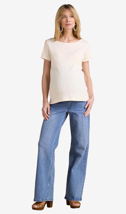 Produktbild Envie de Fraise Bio-Kollektion: Umstands-Shirt aus Pointelle-Jersey mit Rückenausschnitt (W36/L38)