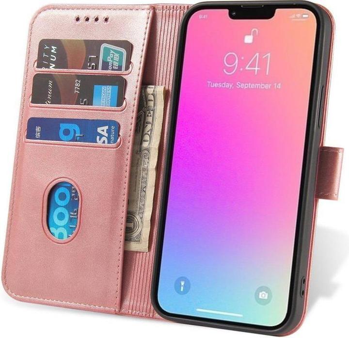 Produktbild Hurtel Magnethülle für Samsung Galaxy A34 5G Cover mit Flip Wallet Stand Pink (Samsung Galaxy A34 5G)