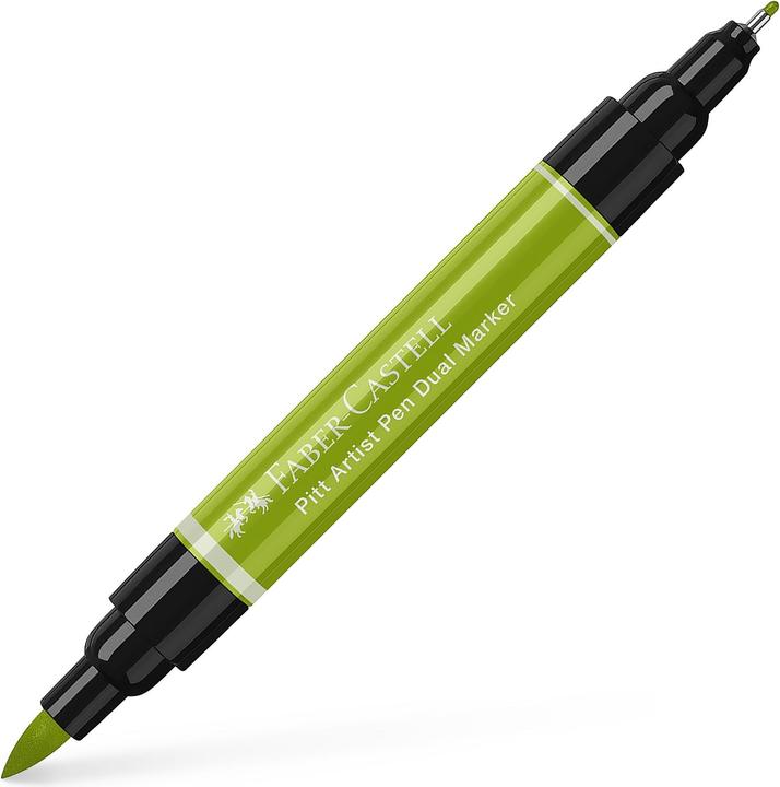 Faber-Castell Stylo à encre de Chine Pitt Artist Pen Dual Vert Mai (Vert clair, Vert foncé, 1 x)