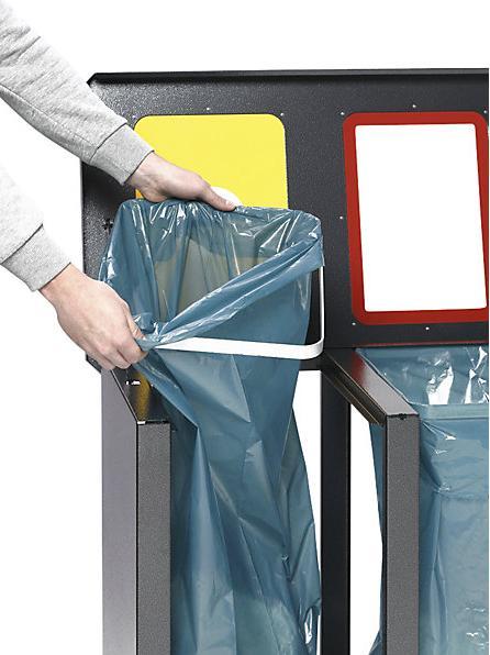 Produktbild VAR Wertstoffsammelstation ""Tetris"" 4er mit Klemmring antik-silber (230 l)