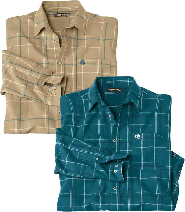 Produktbild Atlas For Men Mens Flannel Shirt (Pack of 2) (L)