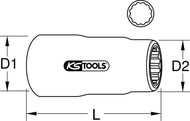 Produktbild KS Tools 3/8" Isolierte Stecknuss (19 mm)