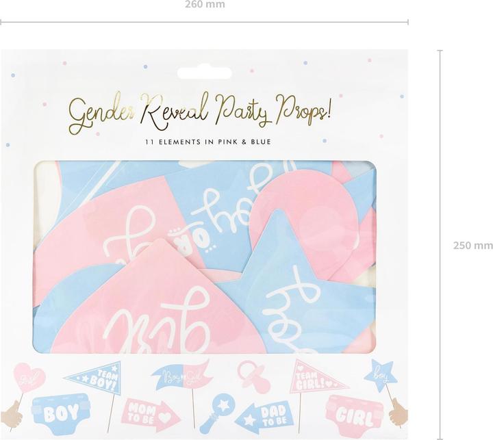 Actual product image Partydeco Party accessory gender reveal party 11-piece, blue/pink