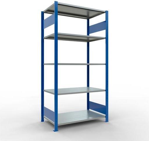 Sistema di scaffalature di base senza viti MULTIplus150 con ripiani di lunghezza