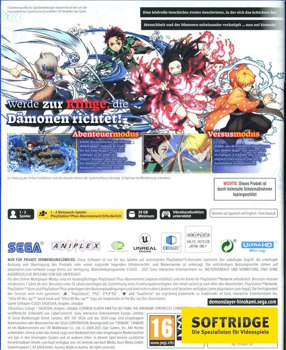 Produktbild Atlus Demon Slayer -Kimetsu no Yaiba- The Hinokami Chronicle (PS5, DE)