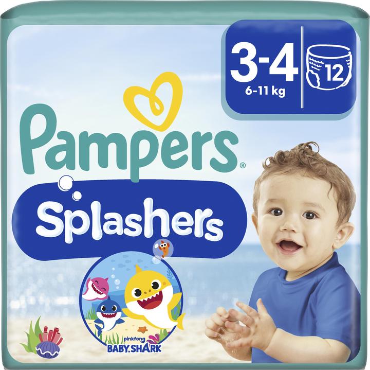 Pampers Splashers (Gr. 3, Gr. 4, Tragepack, 12 Stück)