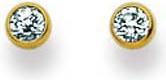Natsumi Schmuck Ohrstecker Zirkonia Gelbgold 18K/750 3.0mm (750/18 K Gelbgold)