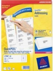 Immagine prodotto Avery Etiquette d'adresse, 99,1 x 33,9 mm, marge blanc tout autour, coins arrondis, certifié FSC