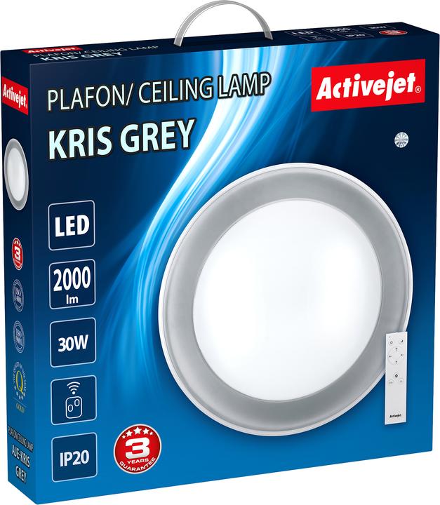 Immagine prodotto Activejet Plafon LED AJE-KRIS Grigio + illuminazione a soffitto pilota Lampadina/e non sostituibile/i A+ (2000 lm)