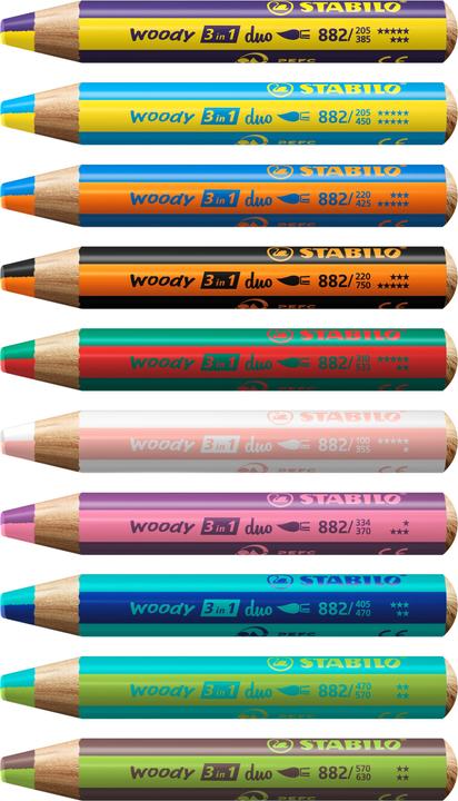 Actual product image STABILO Woody 3 In 1 Duo Yellow/Purple (Violet, Yellow, 1 x)