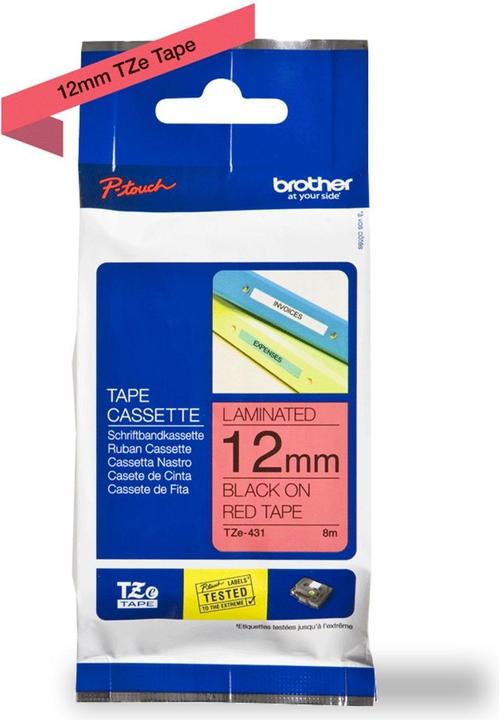 Actual product image Brother Tze-431 (1.20 cm, Red)