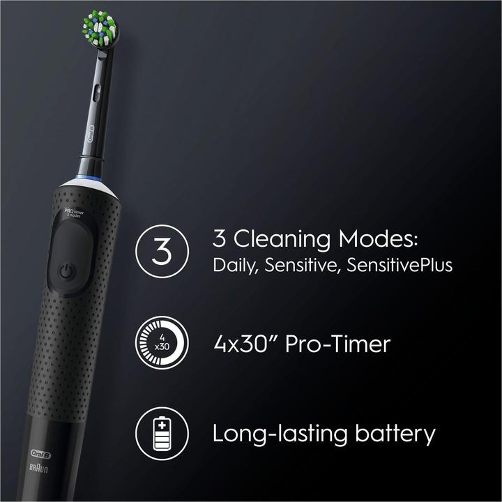 Image du produit Oral-B Vitality Pro Brosse à dents rotative vibrante pour adultes Noir (Brosse à dents oscillo-rotative)