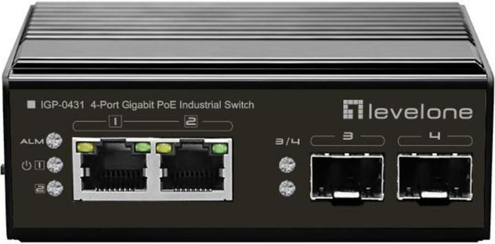 Image du produit LevelOne Switch 4 ports Gigabit PoE DIN-Rail,-40°C to 75°C (4 Ports)