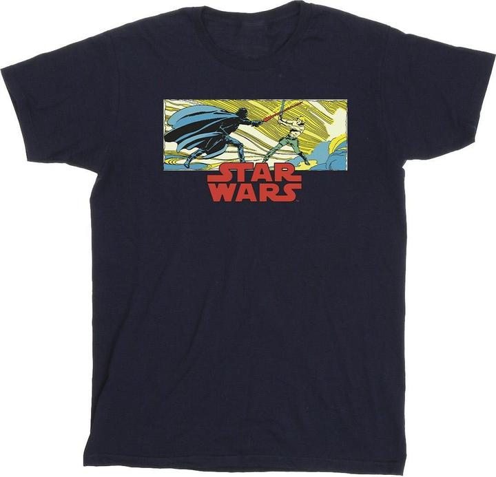 Actual product image Star Wars Mens Comic Strip Luke And Vader T-Shirt (5XL)