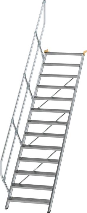 Produktbild Munk Treppe 45° Stufenbreite 800 mm 13 Stufen Aluminium geriffelt (Gerüst, 80 cm)
