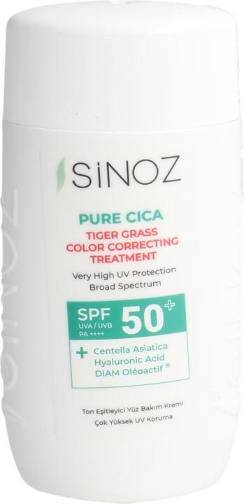 Sinoz Pure Cica Color Correcting Treatment Fluid Sunscreen (Sonnencreme, SPF 50+, 50 ml)