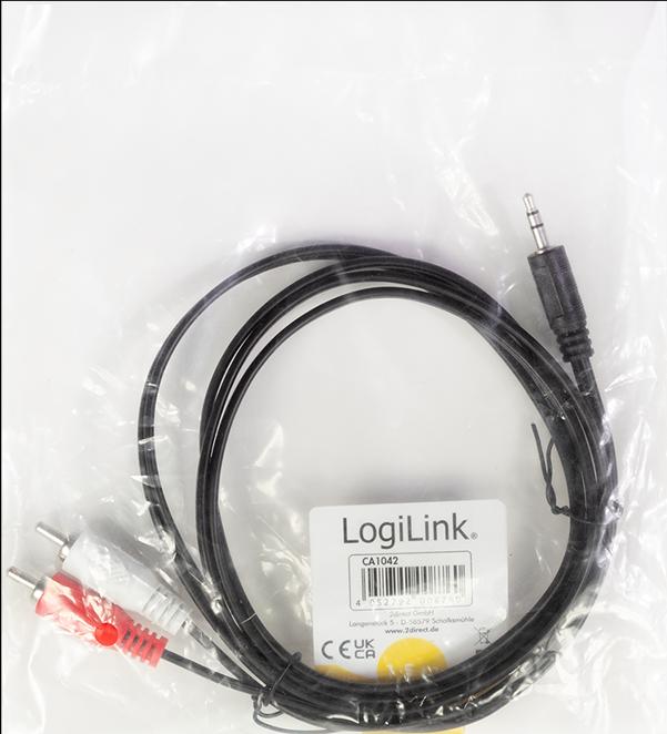 Immagine prodotto LogiLink Cavo di collegamento (1.50 m, Connettore da 3,5 mm (AUX), Cinch)