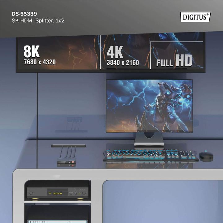 Image du produit Digitus Splitter HDMI 8K, 1x2