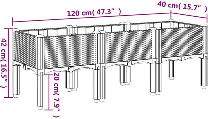 Actual product image VidaXL Planter box with legs PP