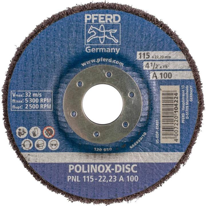 Produktbild Pferd 44692258 POLINOX Vlies-Schleifdisc PNL Ø 115 mm Bohrung-Ø 22,23 mm A 100 (100)