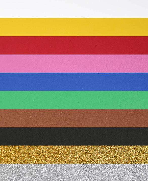 Actual product image I Am Creative Foam rubber set 30 x 40 cm, 8 basic colors & 2 glitter