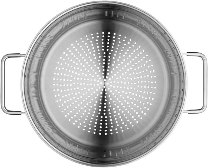Produktbild WMF Spaghettitopf Pastatopf Nudeltopf Induktion Sieb 7,0l Edelstahl poliert (24.24 cm, Kochtopf, Edelstahl)