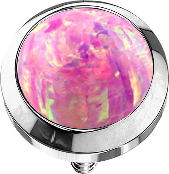 Image du produit Star Piercing Dermal Anchor argenté avec opale rose (sans laiton, Acier chirurgical 316L)