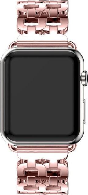 Produktbild Hermex Apple Watch 44mm / 42mm Luxus Edelstahl Ring Armband Metall ROSÉGOLD (44 mm, 42 mm, Edelstahl)