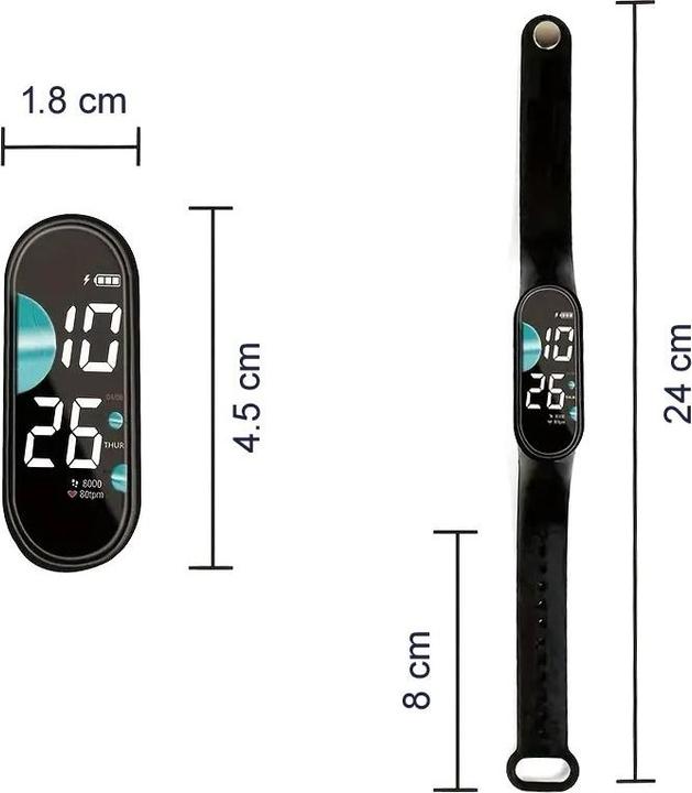 Immagine prodotto Cbx Orologio digitale a LED con cinturino in silicone Display a 12 ore Rosa (45 mm)