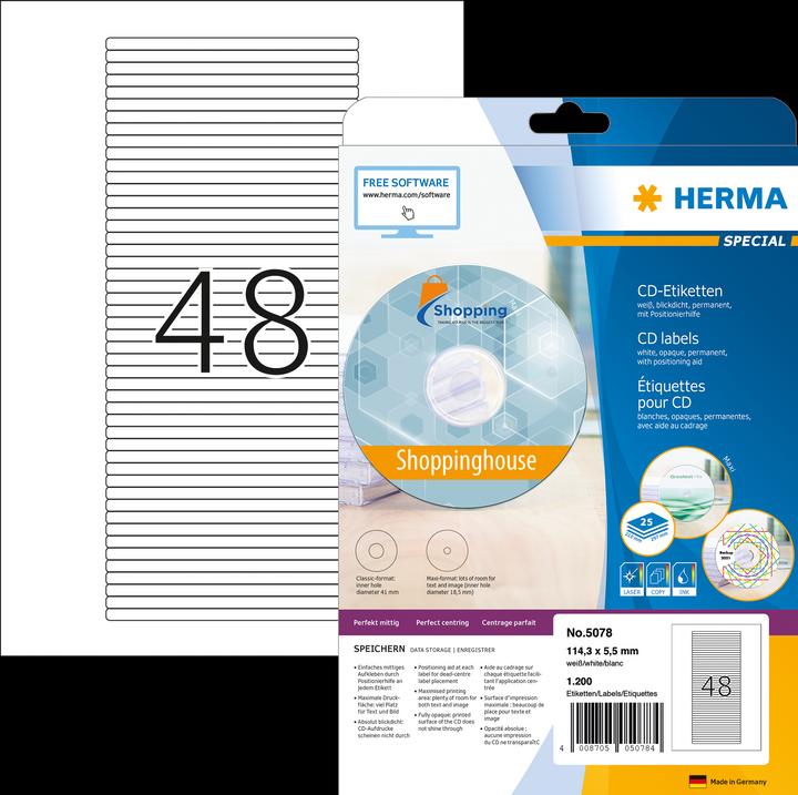 Actual product image HERMA Labels for CD sleeves A4