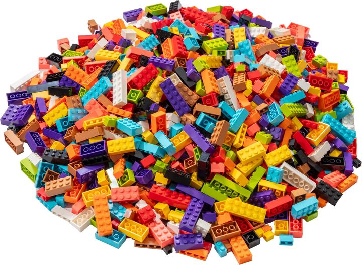 Actual product image LEGO High bricks mixed colours - 1200 gr. - approx. 750 pieces - Colorful basic bricks mix - NEW (LEGO Accessories)