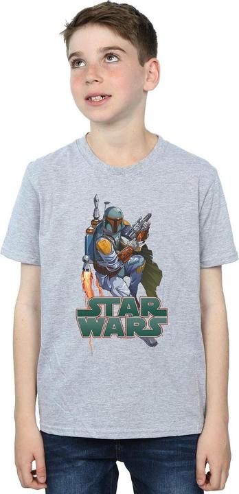 Actual product image Star Wars Boys Boba Fett Fired Up T-Shirt (128)