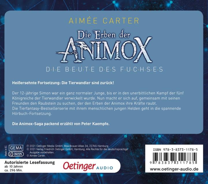 Actual product image The heirs of Animox 1. the prey of the fox (Frauke Schneider, Aimée Carter, Uticha Marmon, Ilse Layer, Peter fights, German)