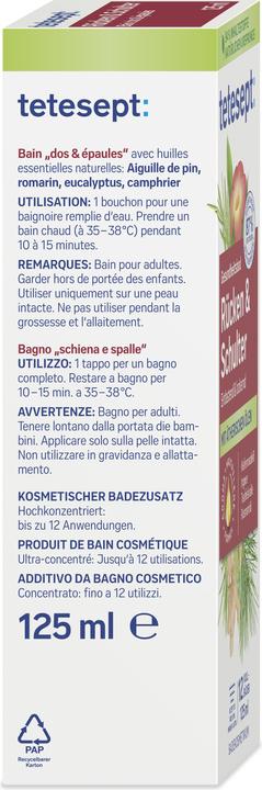 Produktbild Tetesept Gesundheitsbad Rücken & Schulter (125 ml, Badeöl)