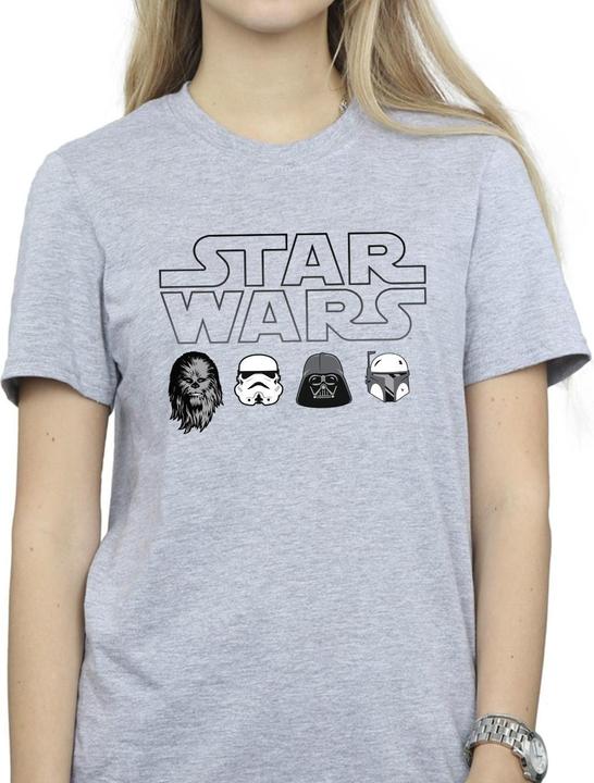 Actual product image Star Wars Womens/Ladies Character Heads Cotton Boyfriend T-Shirt (S)